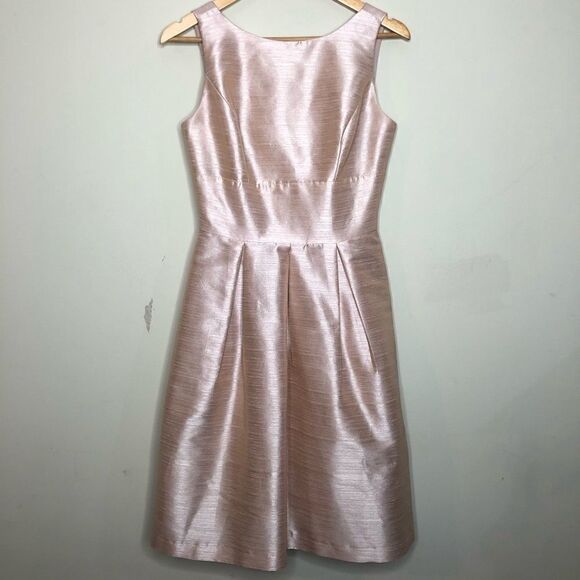 Alfred Sung Sz 4 Pearl Pink Boat Neck Dress - Picture 2 of 5